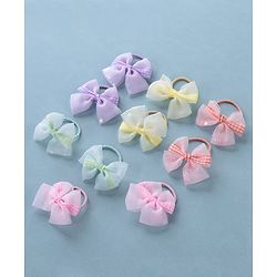 Babyhug Free Size Bow Rubber Bands  Set of 10 -  Multicolor