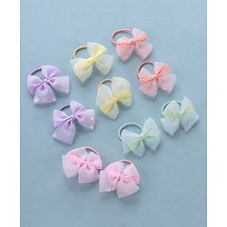 Babyhug Free Size Bow Rubber Bands  Set of 10 -  Multicolor