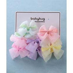 Babyhug Free Size Bow Rubber Bands  Set of 10 -  Multicolor
