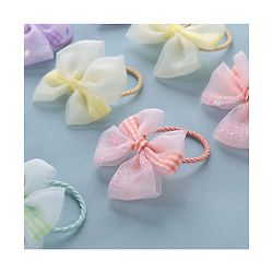 Babyhug Free Size Bow Rubber Bands  Set of 10 -  Multicolor