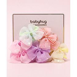 Babyhug Free Size Bow Rubber Bands  Set of 10 -  Multicolor
