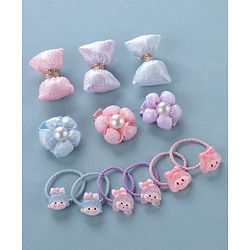 Babyhug Hair Bands & Hair Pins Pack of 12 - Multicolor