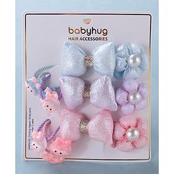 Babyhug Hair Bands & Hair Pins Pack of 12 - Multicolor