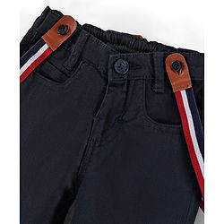 Babyhug Full Length Trouser with Suspenders - Navy Blue