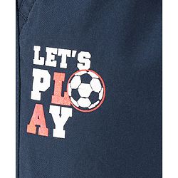 Babyhug Cotton Woven Full Length Pant Text Printed - Navy