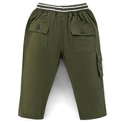 Babyhug Full Length Cotton Trousers Solid- Olive