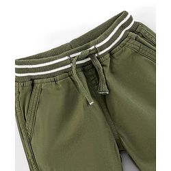 Babyhug Full Length Cotton Trousers Solid- Olive
