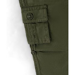 Babyhug Full Length Cotton Trousers Solid- Olive