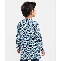 Babyhug 100% Cotton Full Sleeves Printed Kurta- Blue