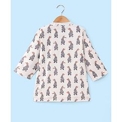 Babyhug 100% Cotton Woven Full Sleeves Rabbit Print Kurta and Dhoti Set - Off White & Cream