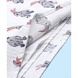 Babyhug 100% Cotton Woven Full Sleeves Rabbit Print Kurta and Dhoti Set - Off White & Cream