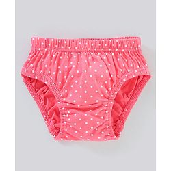 Babyhug 100% Cotton Knit Anti-Bacterial Panties Striped Floral & Polka Dots Print Pack of 3 - Pink Grey
