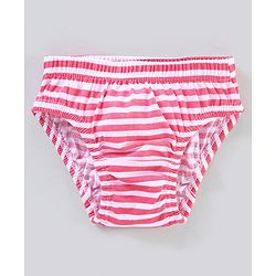 Babyhug 100% Cotton Knit Anti-Bacterial Panties Striped Floral & Polka Dots Print Pack of 3 - Pink Grey