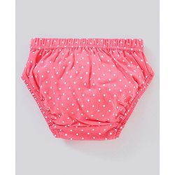 Babyhug 100% Cotton Knit Anti-Bacterial Panties Striped Floral & Polka Dots Print Pack of 3 - Pink Grey