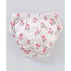 Babyhug 100% Cotton Knit Anti-Bacterial Panties Striped Floral & Polka Dots Print Pack of 3 - Pink Grey