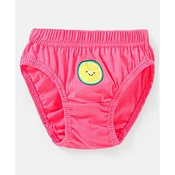 Babyhug 100% Cotton Antibacterial Fruit Printed Panties Pack of 5 - Pink Yellow & Blue