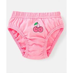 Babyhug 100% Cotton Antibacterial Fruit Printed Panties Pack of 5 - Pink Yellow & Blue