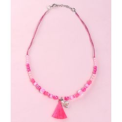 Babyhug Butterfly Charms With Tassel  Neck Piece & Bracelets - Pink