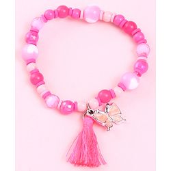 Babyhug Butterfly Charms With Tassel  Neck Piece & Bracelets - Pink