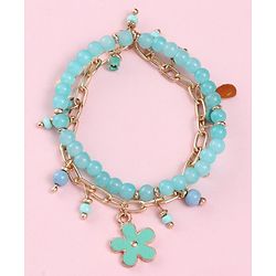 Babyhug  Flower Charm With Chain Neck Piece & Bracelets - Blue