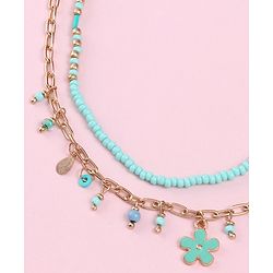 Babyhug  Flower Charm With Chain Neck Piece & Bracelets - Blue