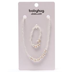 Babyhug Pearl Neck Piece & Bracelets - White