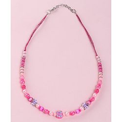 Babyhug  Butterfly Bead Pearl Neck Piece & Bracelets - Pink