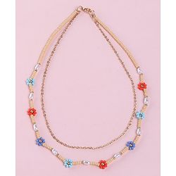 Babyhug  Flower Beads With Chain Neck Piece & Bracelets - Multicolour