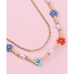 Babyhug  Flower Beads With Chain Neck Piece & Bracelets - Multicolour