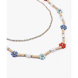 Babyhug  Flower Beads With Chain Neck Piece & Bracelets - Multicolour