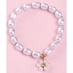 Babyhug Free Size Neck Piece & Bracelet Set- White