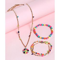 Babyhug Free Size Neck Piece & Bracelet Set- Multicolor