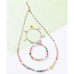 Babyhug Free Size Neck Piece & Bracelet Set- Multicolor