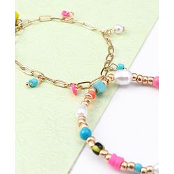 Babyhug Free Size Neck Piece & Bracelet Set- Multicolor