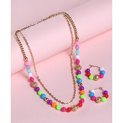 Babyhug Free Size Neck Piece & Earrings Set- Multicolor