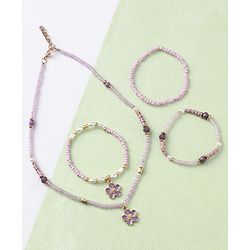Babyhug Free Size Neck Piece & Bracelet Set- Purple