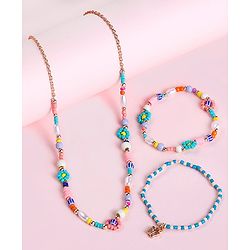 Babyhug Free Size Neck Piece & Bracelet Set- Multicolor