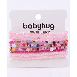 Babyhug Pearls Bracelets Pack Of 8 - Multicolor