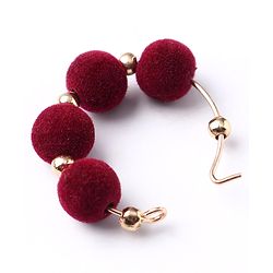 Babyhug Free Size Neck Piece & Earrings Set- Gold & Maroon