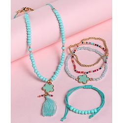 Babyhug Free Size Neck Piece & Bracelet Set- Blue