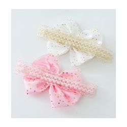 Babyhug Free Size Head Band with Bow Applique  Set of 2 - Multicolour