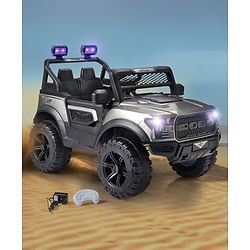 Babyhug Battery Operated Ride On Jeep With Lights and Music - Grey