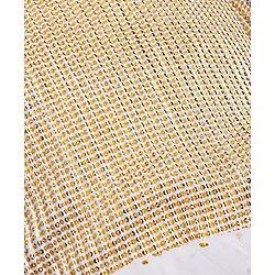 Babyhug Sleeveless Sequin Embellished Woven Party Dress with Floral Corsage - Gold & Off-White