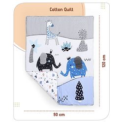 Babyhug Cotton Crib Bedding Set Elephant Print -Multicolor