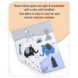 Babyhug Cotton Crib Bedding Set Elephant Print -Multicolor