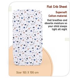 Babyhug Cotton Crib Bedding Set Elephant Print -Multicolor