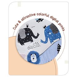 Babyhug Cotton Crib Bedding Set Elephant Print -Multicolor