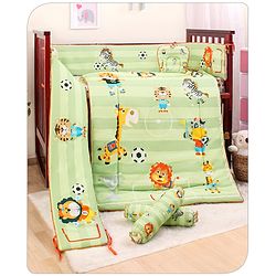 Babyhug Cotton Crib Bedding Set Elephant Print -Multicolor