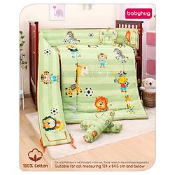 Babyhug Cotton Crib Bedding Set Elephant Print -Multicolor