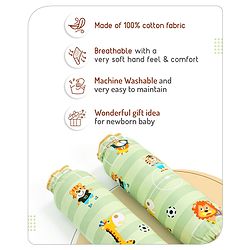 Babyhug Cotton Crib Bedding Set Elephant Print -Multicolor